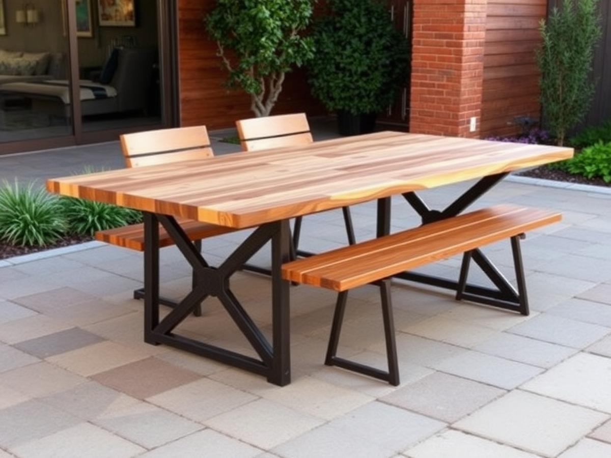 Steel & Hardwood Table